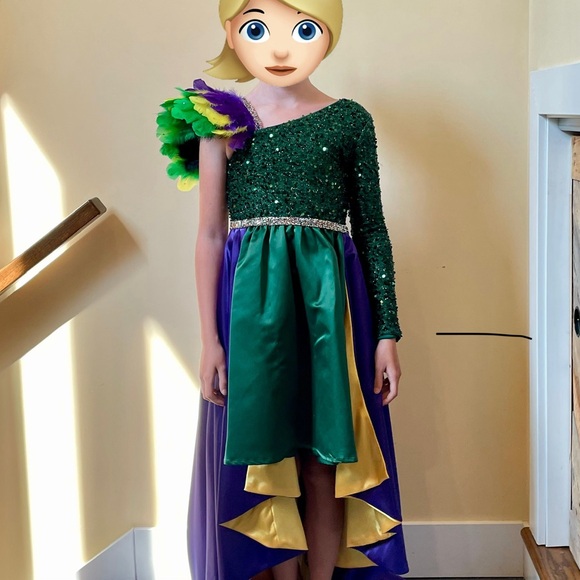 Kids Mardi Gras Costume - Green Purple Gold